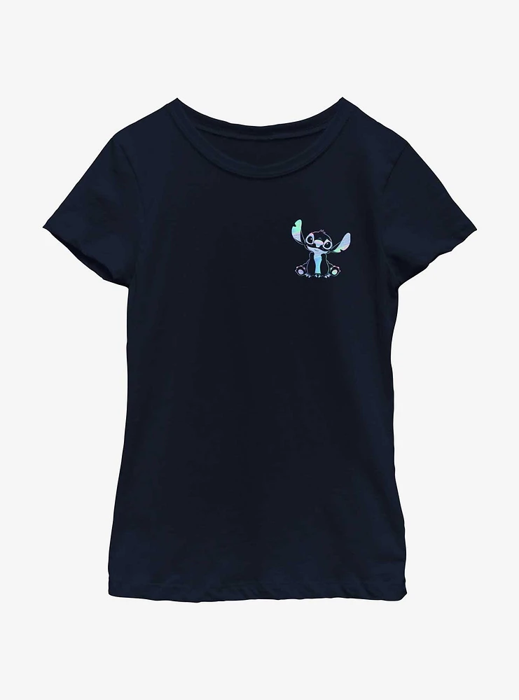 Disney Lilo & Stitch Holographic Pocket Youth Girls T-Shirt