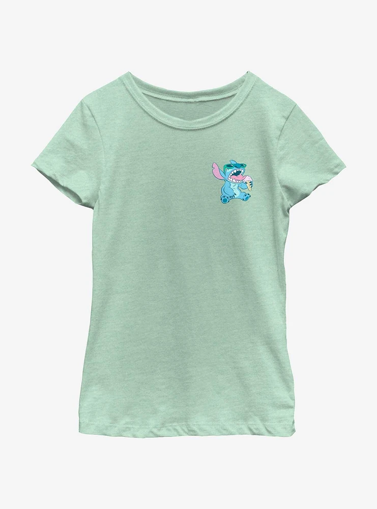 Disney Lilo & Stitch Ice Cream Pocket Youth Girls T-Shirt