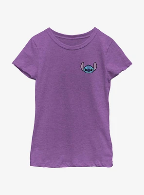 Disney Lilo & Stitch Happy Face Pocket Youth Girls T-Shirt