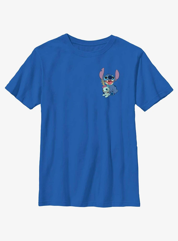 Disney Lilo & Stitch With Scrump Pocket Youth T-Shirt