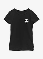 Disney The Nightmare Before Christmas Jack Face Pocket Youth Girls T-Shirt