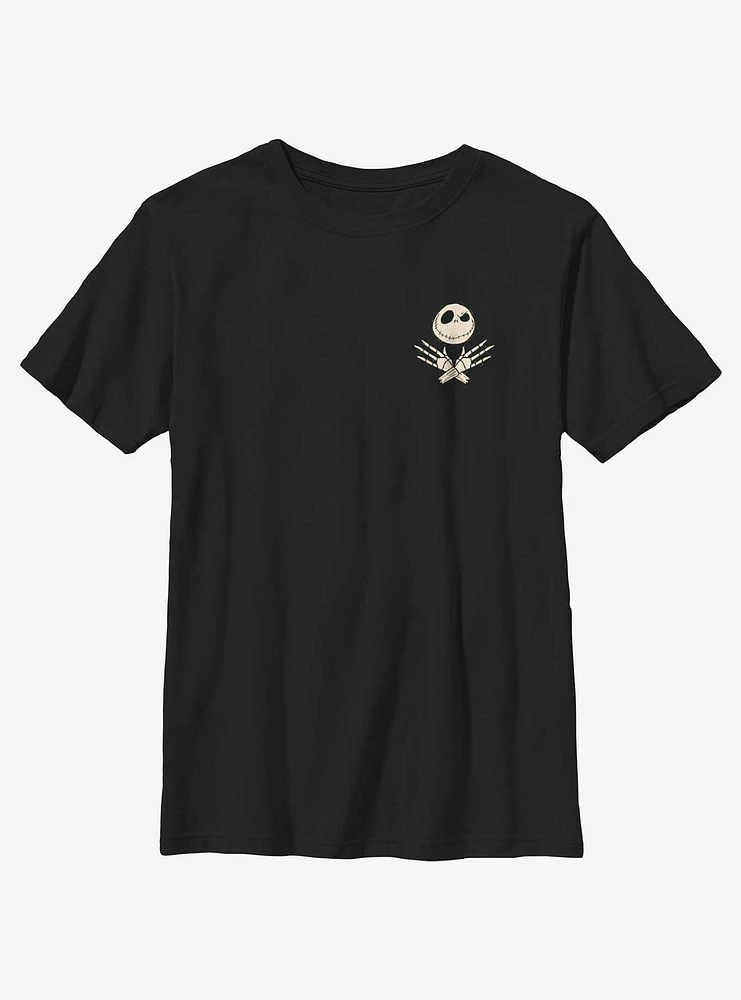 Disney The Nightmare Before Christmas Jack Arm Cross Pocket Youth T-Shirt