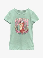 Disney Alice Wonderland Dinah Floral Wreath Youth Girls T-Shirt