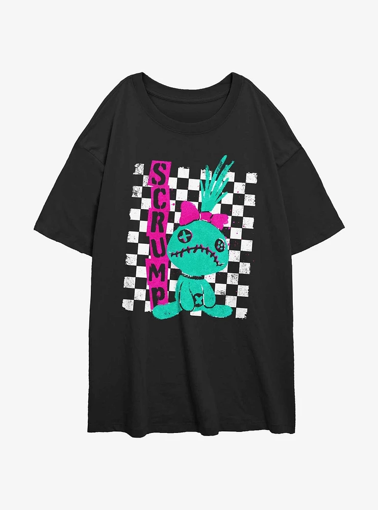 Disney Lilo & Stitch Punk Scrump Womens Oversized T-Shirt