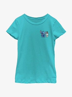 Disney Lilo & Stitch And Lilttle Scrump Pocket Youth Girls T-Shirt