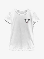 Disney Mickey Mouse Retro Face Pocket Youth Girls T-Shirt