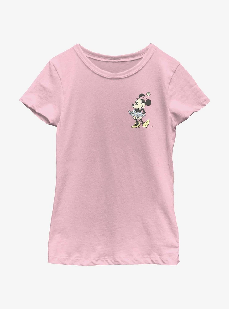 Disney Minnie Mouse Cute Pocket Youth Girls T-Shirt