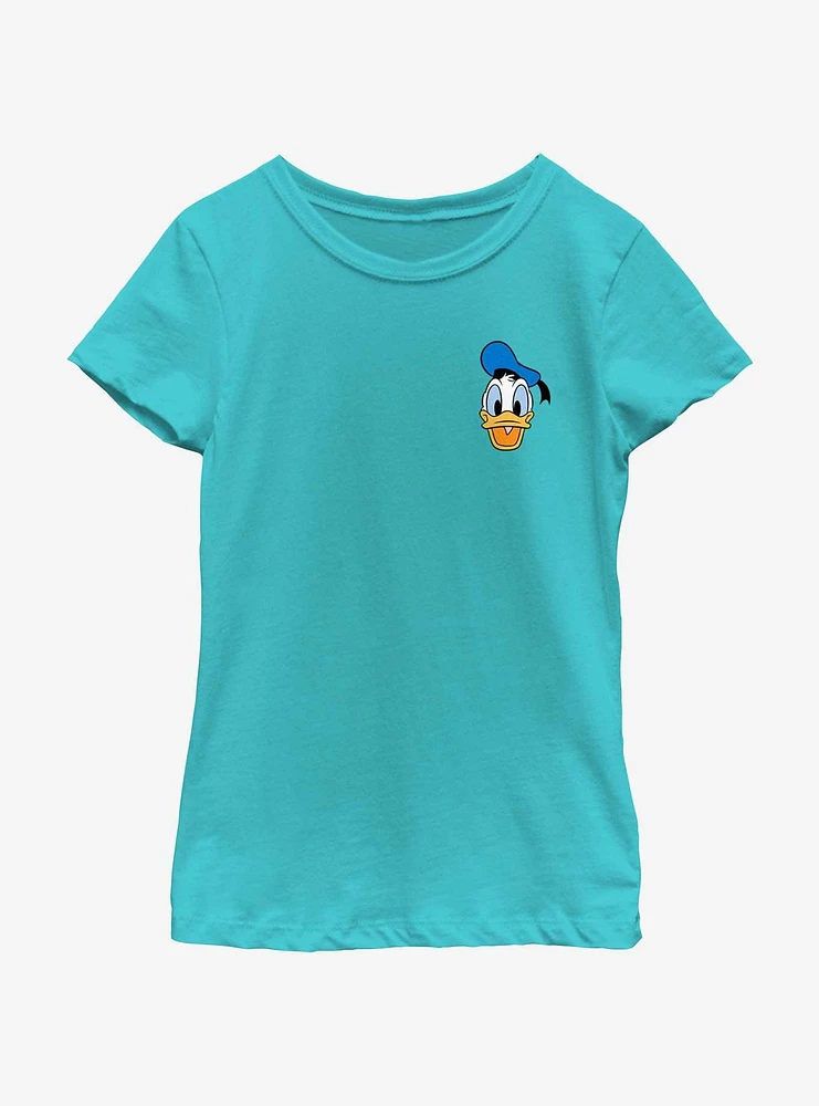 Disney Donald Duck Big Face Pocket Youth Girls T-Shirt