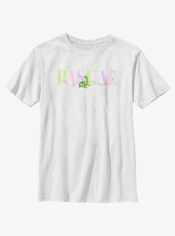 Disney Tangled Pascal Colorful Letters Youth T-Shirt