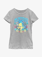 Disney The Little Mermaid Flounder Floral Wreath Youth Girls T-Shirt