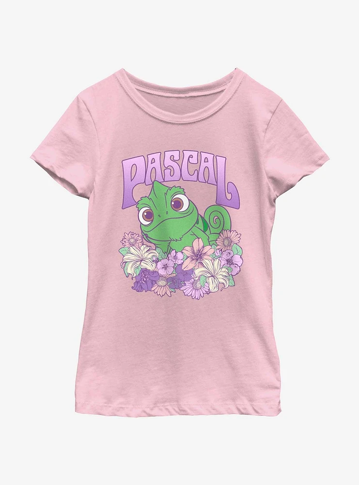 Disney Tangled Flowery Pascal Youth Girls T-Shirt