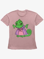 Disney Tangled Pascal On Dress Womens Straight Fit T-Shirt