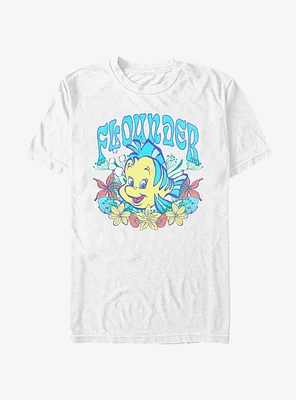 Disney The Little Mermaid Flounder Floral Wreath T-Shirt