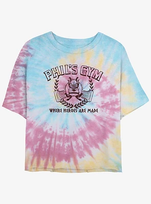 Disney Hercules Philoctetes Gym Tie Dye Crop Womens  T-Shirt