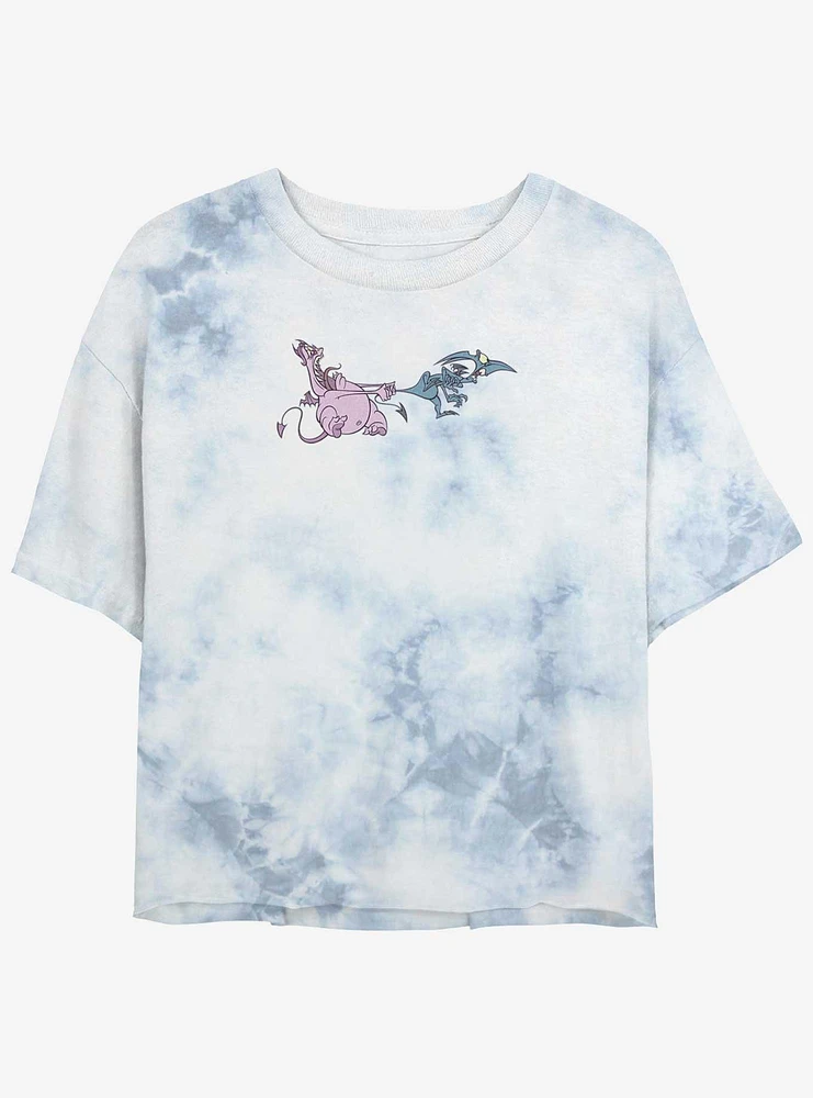 Disney Hercules Pain And Panic Tie Dye Crop Womens T-Shirt