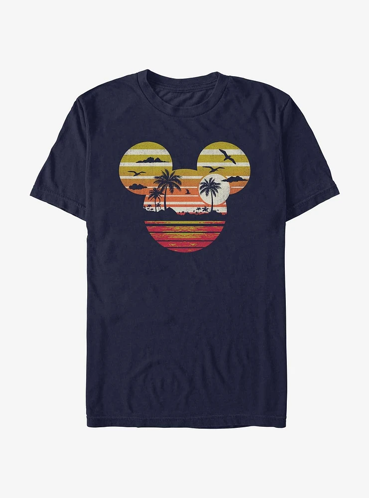 Disney Mickey Mouse Sunset Head T-Shirt