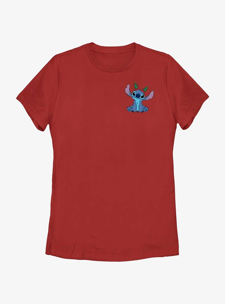 Disney Lilo & Stitch With Tree Ears Pocket Womens T-Shirt