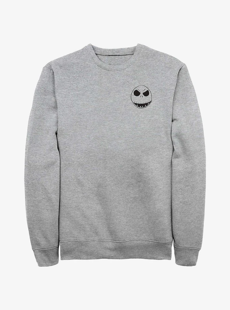 Disney The Nightmare Before Christmas Jack Face Outline Pocket Sweatshirt