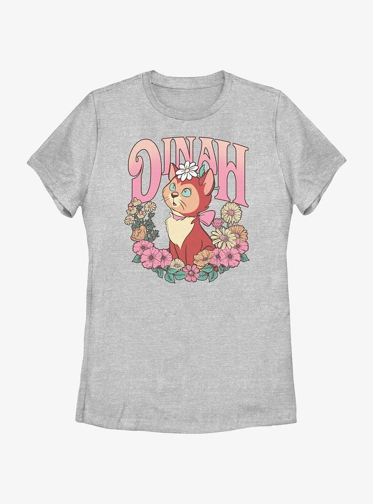 Disney Alice Wonderland Dinah Floral Wreath Womens T-Shirt