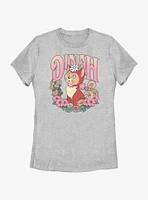 Disney Alice Wonderland Dinah Floral Wreath Womens T-Shirt