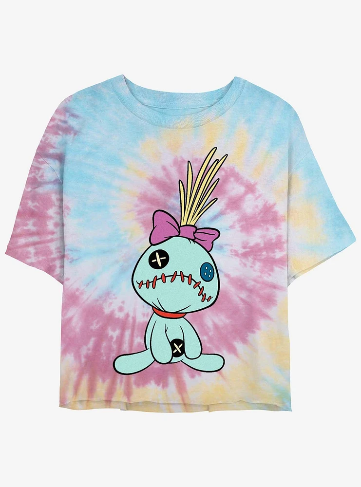 Disney Lilo & Stitch Scrump Pose Tie Dye Crop Womens  T-Shirt