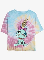 Disney Lilo & Stitch Scrump Pose Tie Dye Crop Womens  T-Shirt