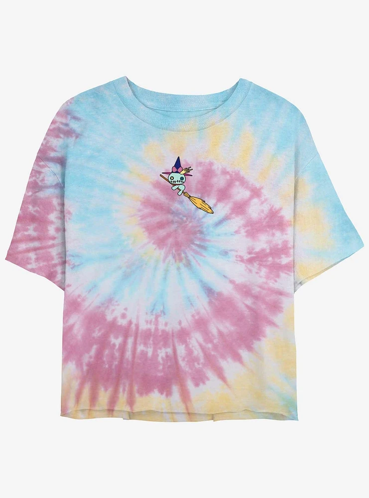 Disney Lilo & Stitch Witchy Scrump Tie Dye Crop Womens  T-Shirt