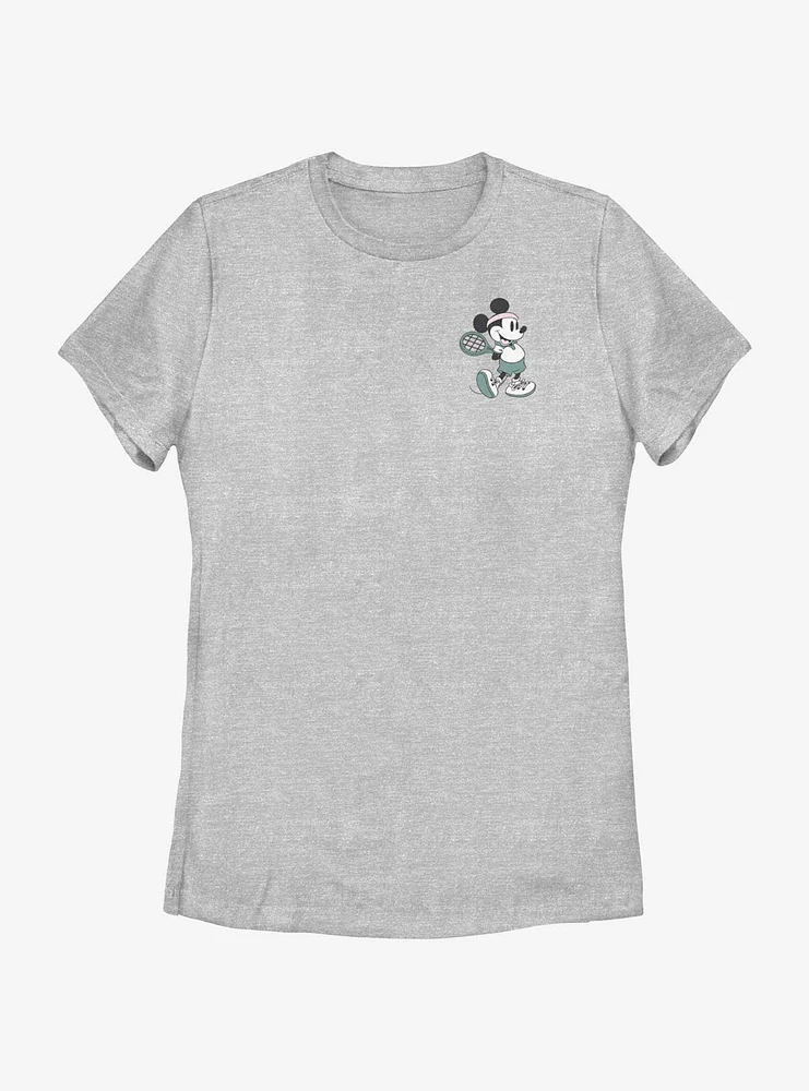 Disney Mickey Mouse Vintage Tennis Pocket Womens T-Shirt