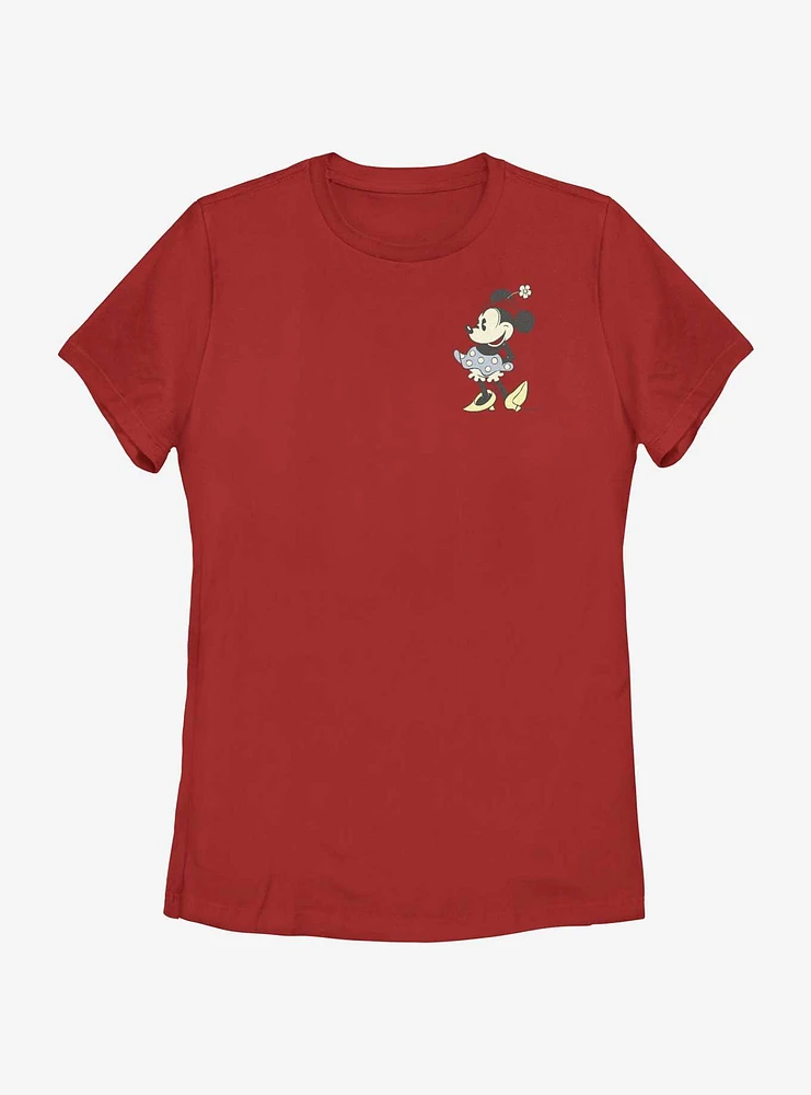 Disney Minnie Mouse Cute Pocket Womens T-Shirt