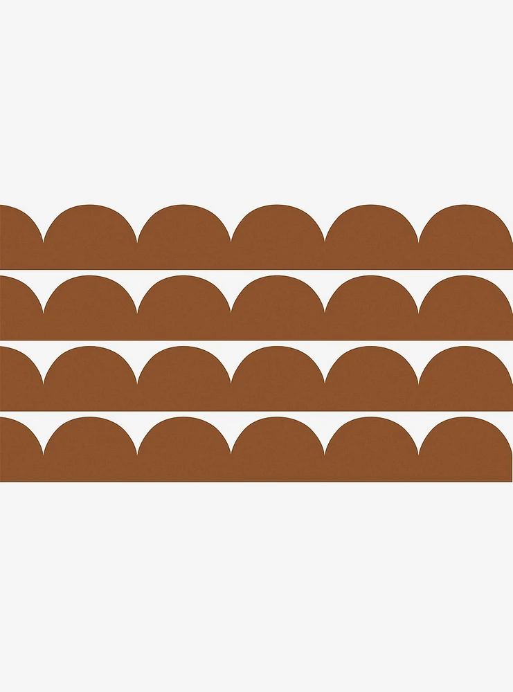 Brown Peel & Stick Scallop Border Decal