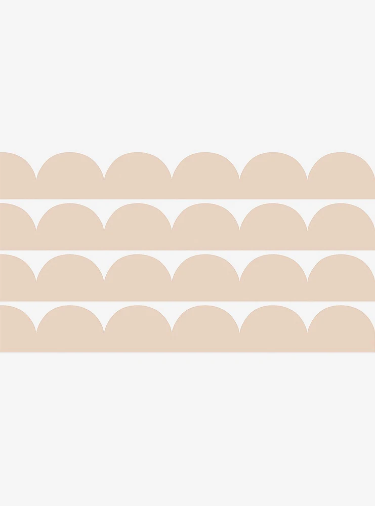 Tan Peel & Stick Scallop Border Decal
