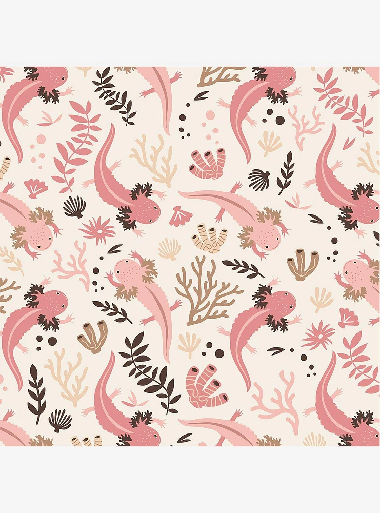 Axolotl Pink Underwater Garden Peel & Stick Wallpaper