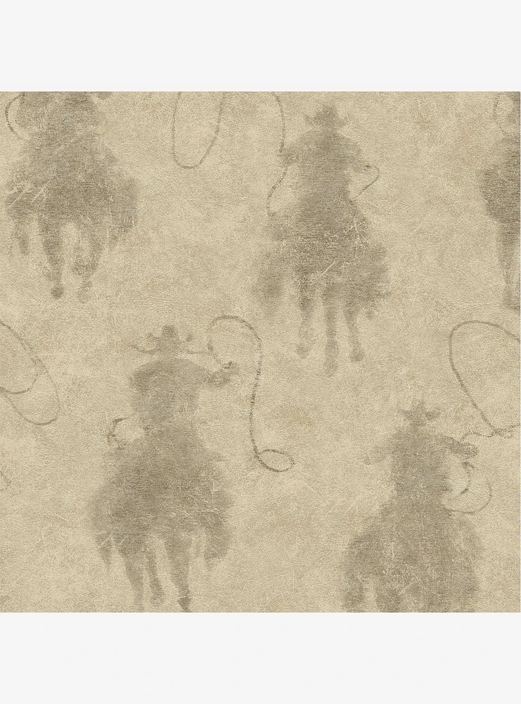 Yellowstone Stockman Silhouette Beige Peel & Stick Wallpaper