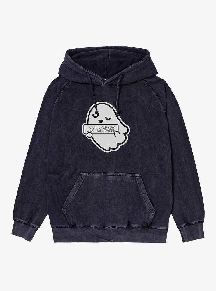 Every Day Halloween Ghost Mineral Wash Hoodie