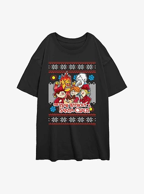 A Year Without Santa Christmas Gang Womens Oversized T-Shirt