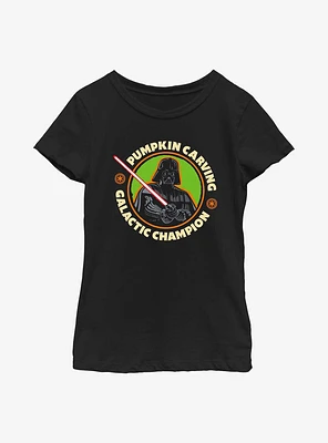 Star Wars Pumpkin Carving Galactic Champion Youth Girls T-Shirt