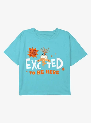 Inside Out 2 So Excited To Be Here Youth Girls Boxy Crop T-Shirt