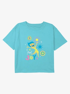 Inside Out 2 I Feel Joy Youth Girls Boxy Crop T-Shirt