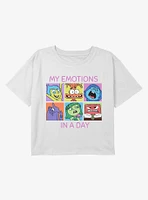 Inside Out 2 My Emotions A Day Youth Girls Boxy Crop T-Shirt