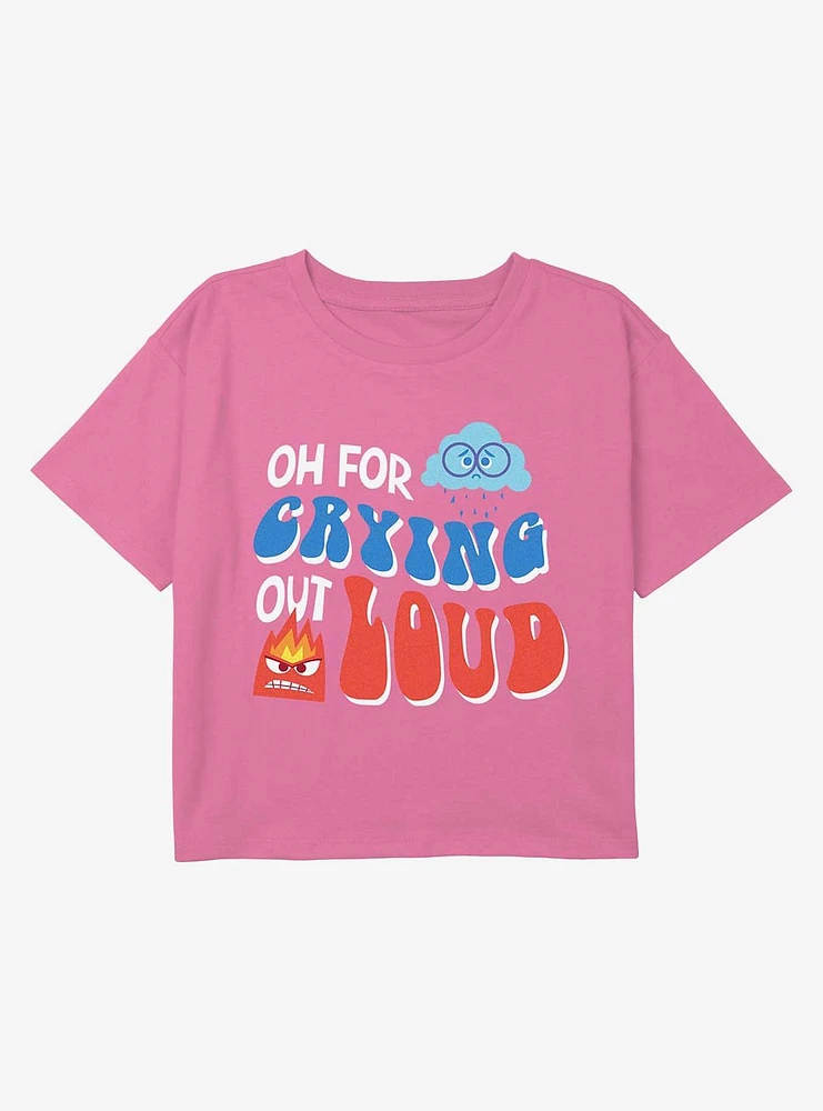 Inside Out 2 Crying Loud Youth Girls Boxy Crop T-Shirt