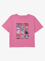 Inside Out Today I Feel Youth Girls Boxy Crop T-Shirt