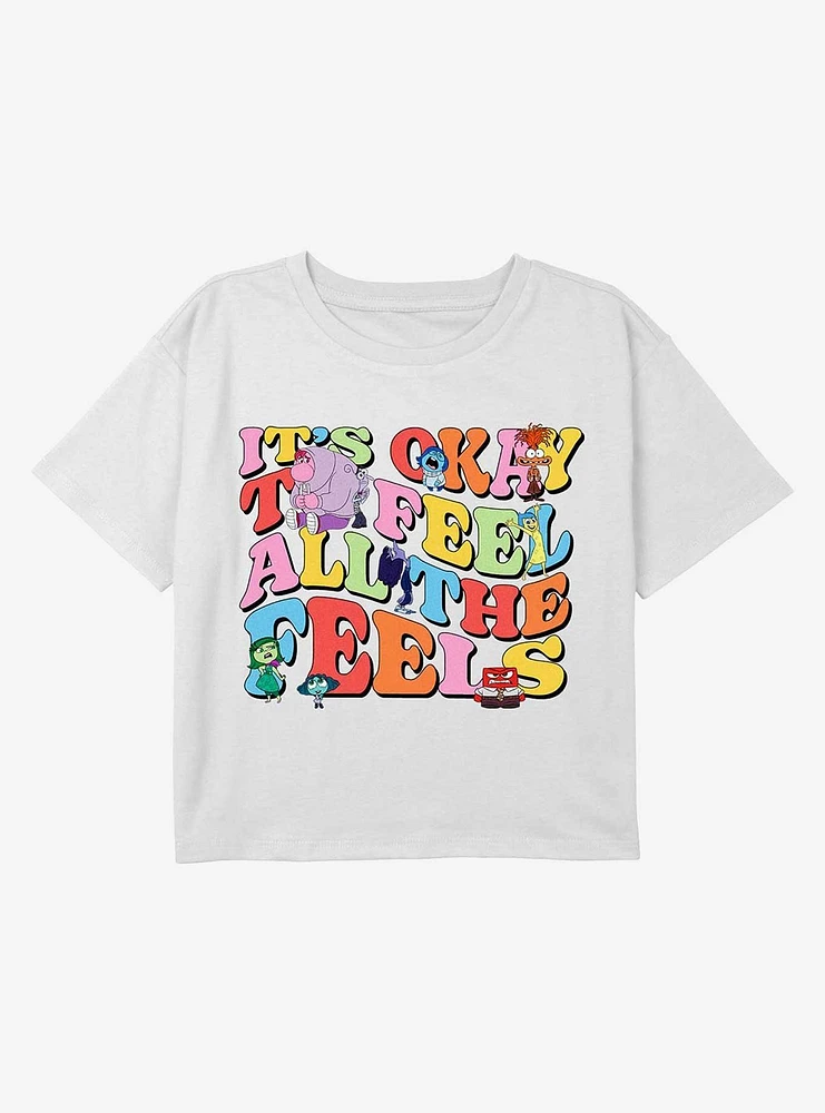 Inside Out 2 Feel Everything Youth Girls Boxy Crop T-Shirt