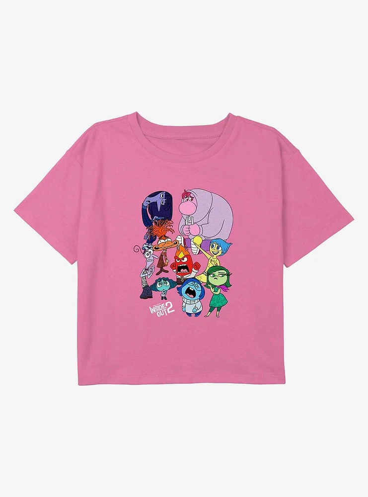 Inside Out 2 Emotions Group Logo Youth Girls Boxy Crop T-Shirt