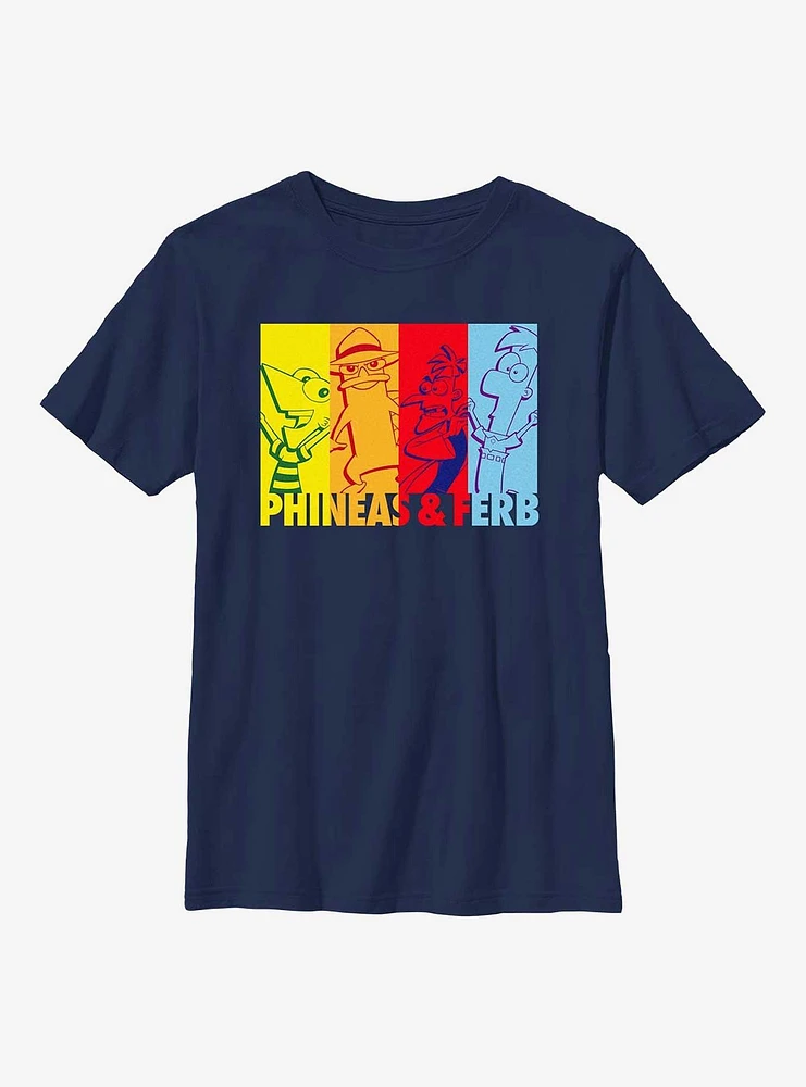 Phineas And Ferb Four Block Youth T-Shirt