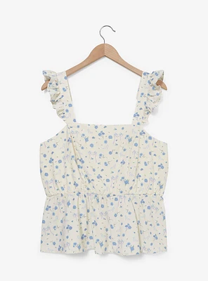 Disney Cinderella Floral Ruffled Women's Plus Tank Top