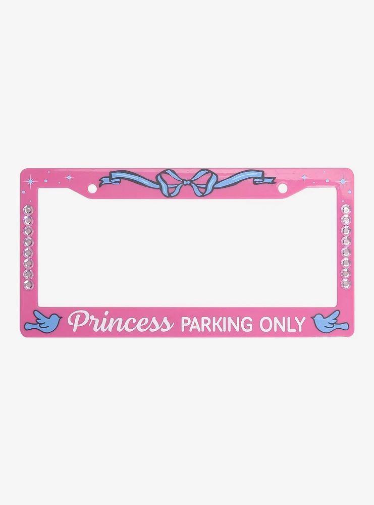 Princess Parking Only Rhinestone License Plate Frame