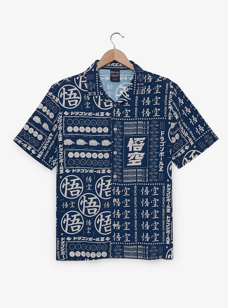 Dragon Ball Z Symbols Allover Print Woven Button-Up - BoxLunch Exclusive