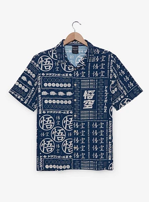 Dragon Ball Z Symbols Allover Print Woven Button-Up - BoxLunch Exclusive