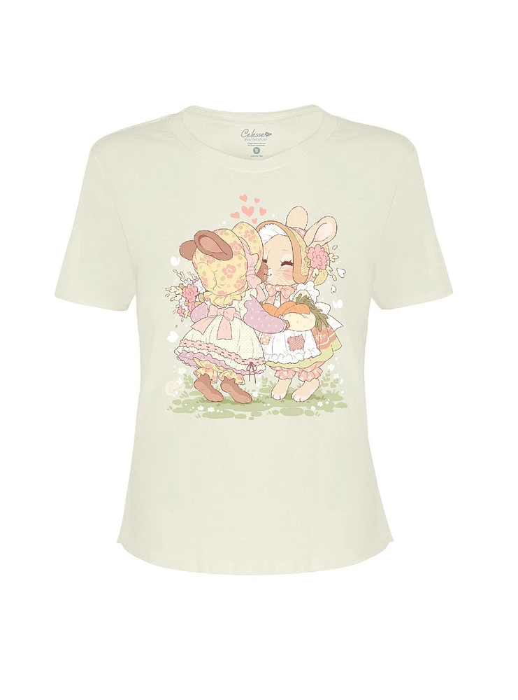 Bunny Kiss Girls T-SHirt By Little Celesse