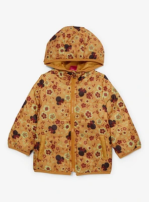 Disney Minnie Mouse Yellow Floral Toddler Puffed Windbreaker